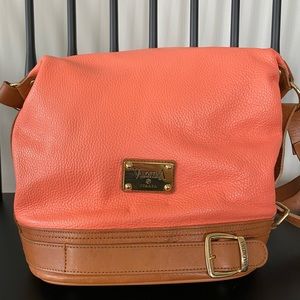 Valentina Italian Leather Convertible Bucket Hobo